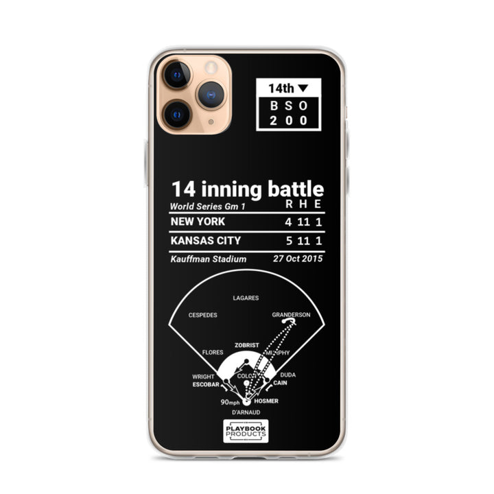 Kansas City Royals Greatest Plays iPhone Case: 14 inning battle (2015)