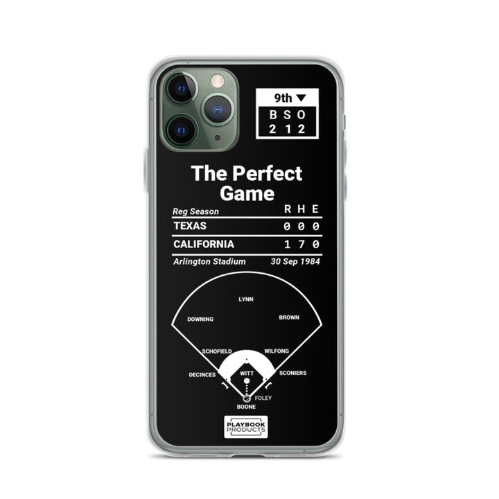 Los Angeles Angels Greatest Plays iPhone Case: The Perfect Game (1984)