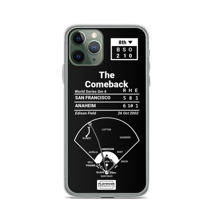 Los Angeles Angels Greatest Plays iPhone Case: The Comeback (2002)