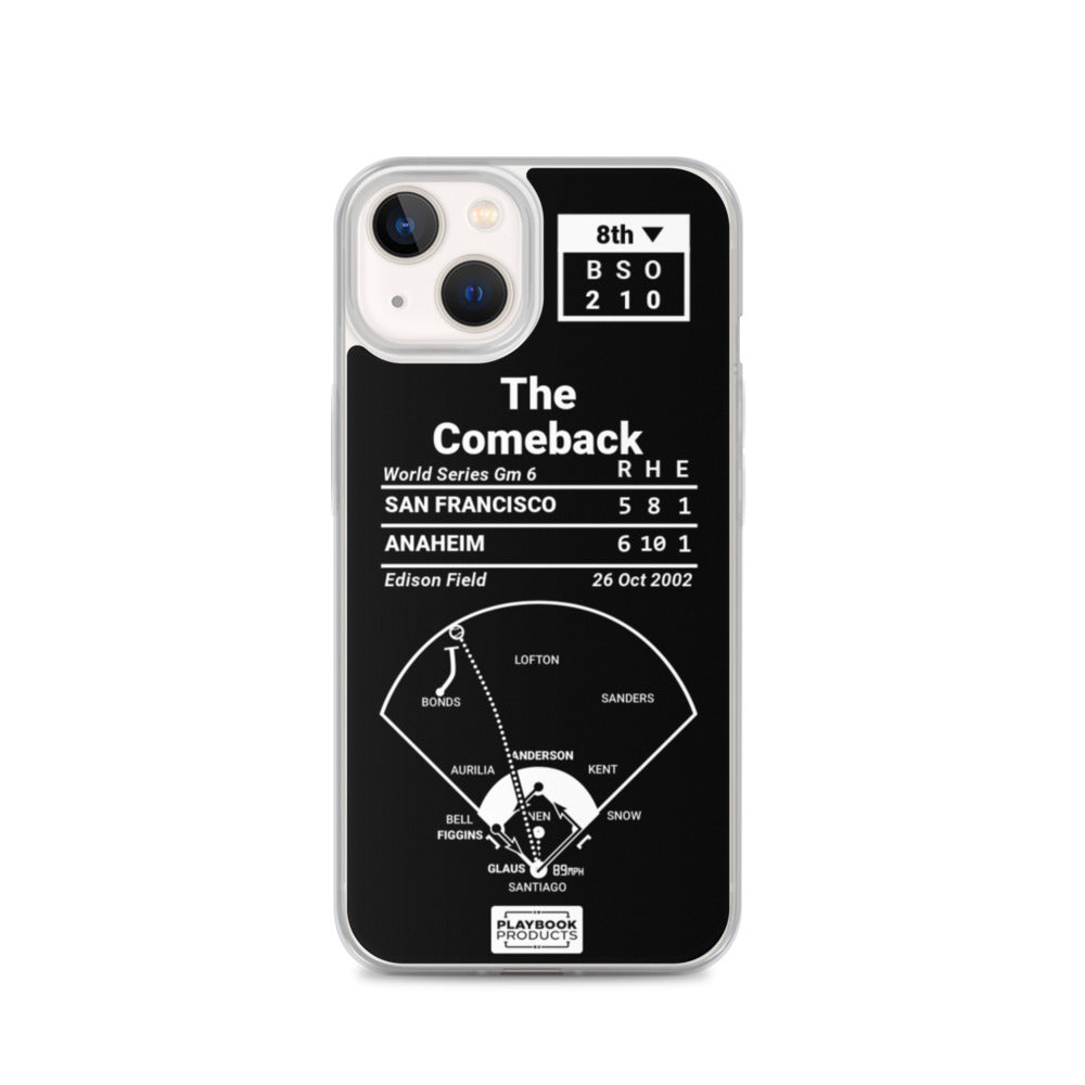 Los Angeles Angels Greatest Plays iPhone Case: The Comeback (2002)