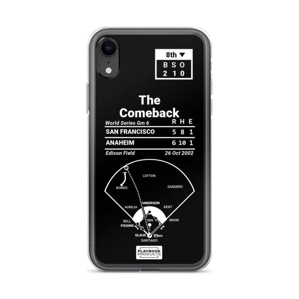 Los Angeles Angels Greatest Plays iPhone Case: The Comeback (2002)