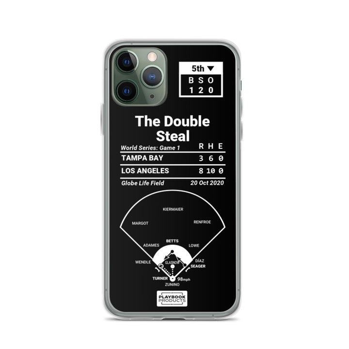 Los Angeles Dodgers Greatest Plays iPhone Case: The Double Steal (2020)
