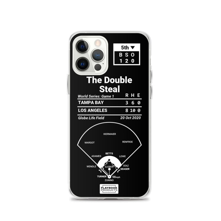 Los Angeles Dodgers Greatest Plays iPhone Case: The Double Steal (2020)