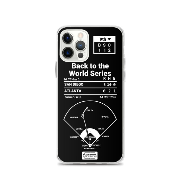 San Diego Padres Greatest Plays iPhone Case: Back to the World Series (1998)