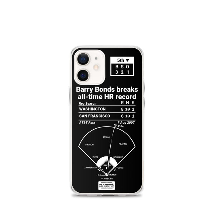 San Francisco Giants Greatest Plays iPhone Case: Barry Bonds breaks all-time HR record (2007)