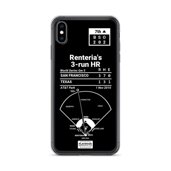 San Francisco Giants Greatest Plays iPhone Case: Renteria's 3-run HR (2010)