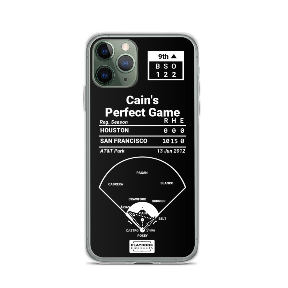 San Francisco Giants Greatest Plays iPhone Case: Cain's Perfect Game (2012)