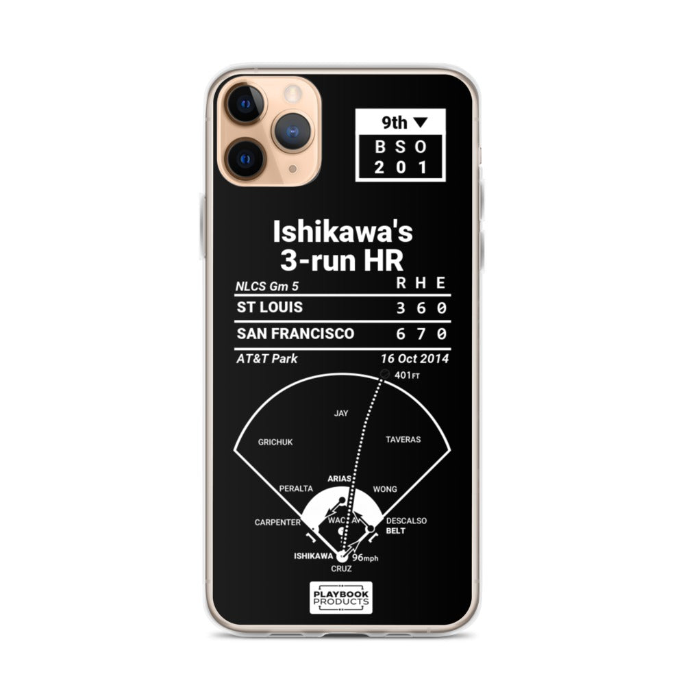 San Francisco Giants Greatest Plays iPhone Case: Ishikawa's 3-run HR (2014)