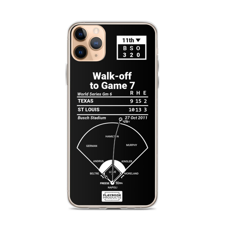 St. Louis Cardinals Greatest Plays iPhone Case: Walk-off to Game 7 (2011)