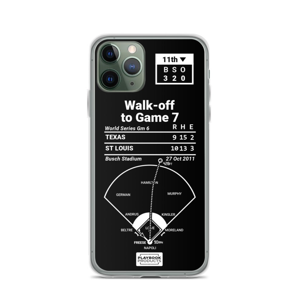 St. Louis Cardinals Greatest Plays iPhone Case: Walk-off to Game 7 (2011)