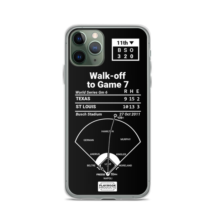 St. Louis Cardinals Greatest Plays iPhone Case: Walk-off to Game 7 (2011)