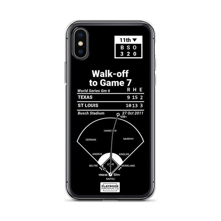 St. Louis Cardinals Greatest Plays iPhone Case: Walk-off to Game 7 (2011)