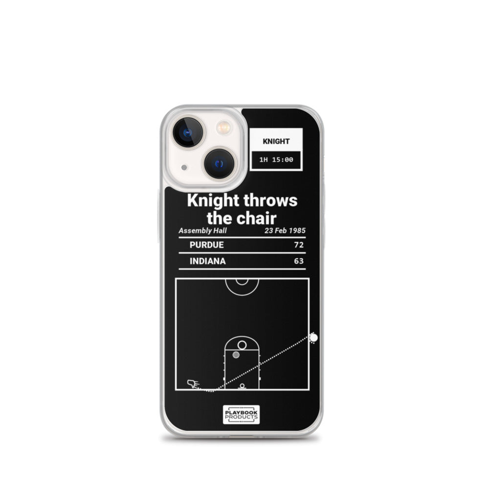 Oddest Indiana Basketball Plays iPhone Case: Knight throws the chair (1985)
