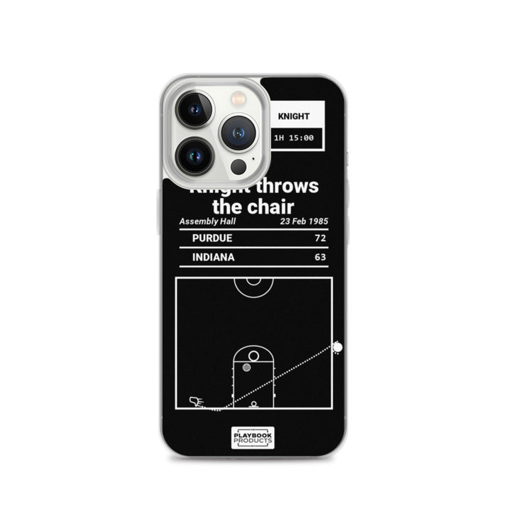 Oddest Indiana Basketball Plays iPhone Case: Knight throws the chair (1985)