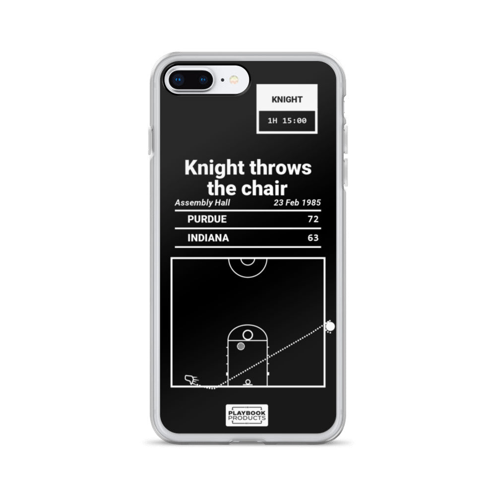 Oddest Indiana Basketball Plays iPhone Case: Knight throws the chair (1985)