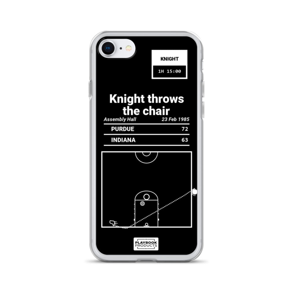 Oddest Indiana Basketball Plays iPhone Case: Knight throws the chair (1985)