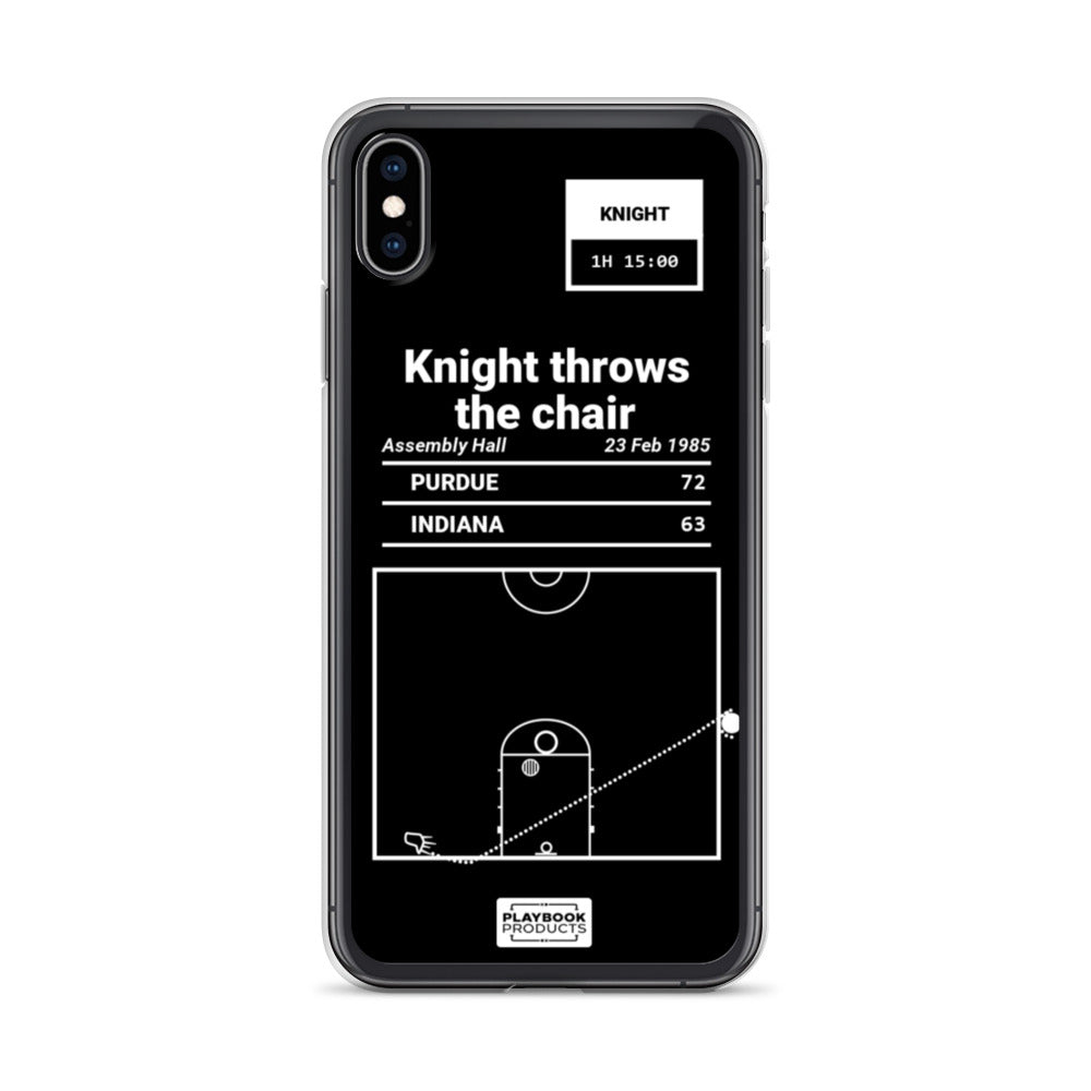 Oddest Indiana Basketball Plays iPhone Case: Knight throws the chair (1985)