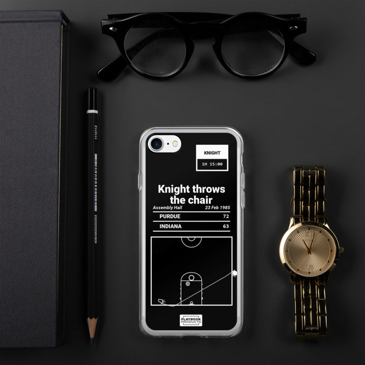 Oddest Indiana Basketball Plays iPhone Case: Knight throws the chair (1985)