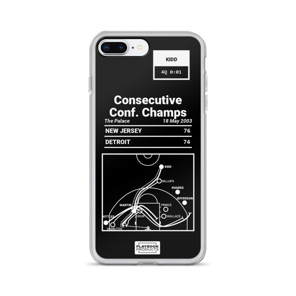 Brooklyn Nets Greatest Plays iPhone Case: Consecutive Conf. Champs (2003)