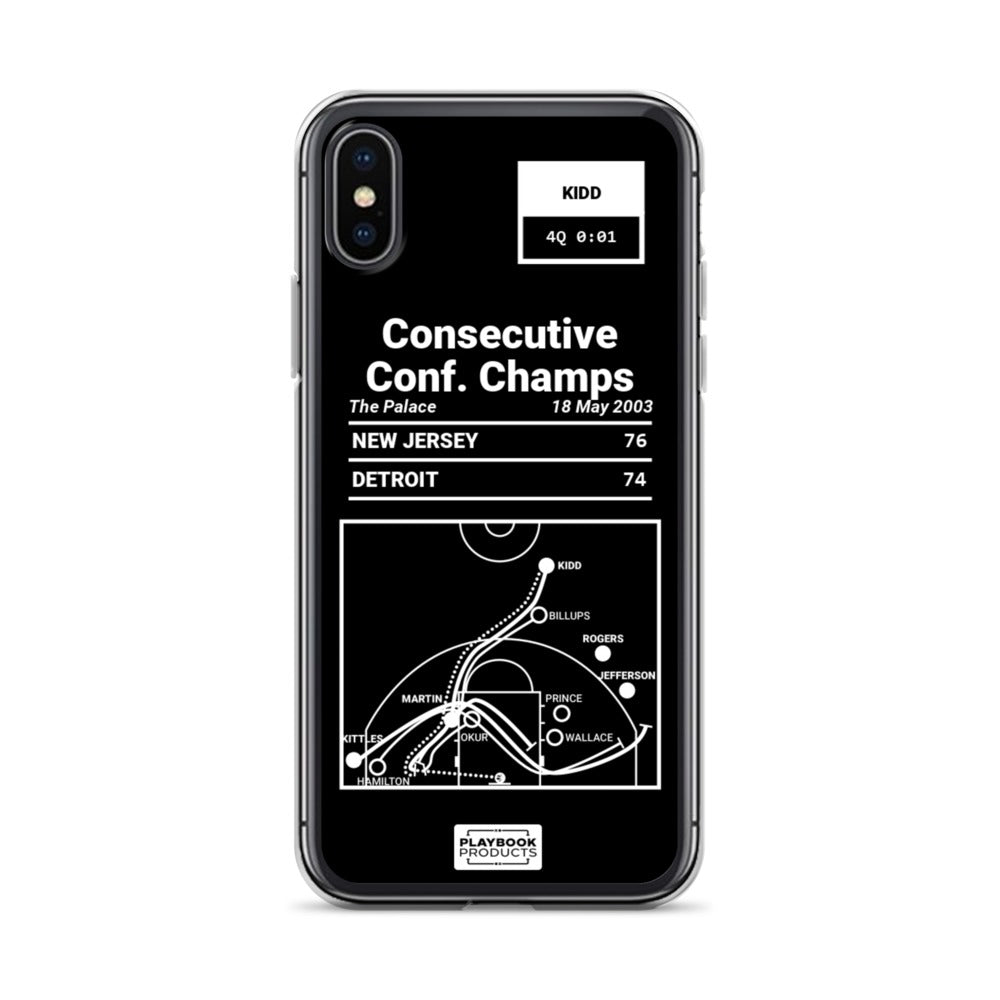 Brooklyn Nets Greatest Plays iPhone Case: Consecutive Conf. Champs (2003)