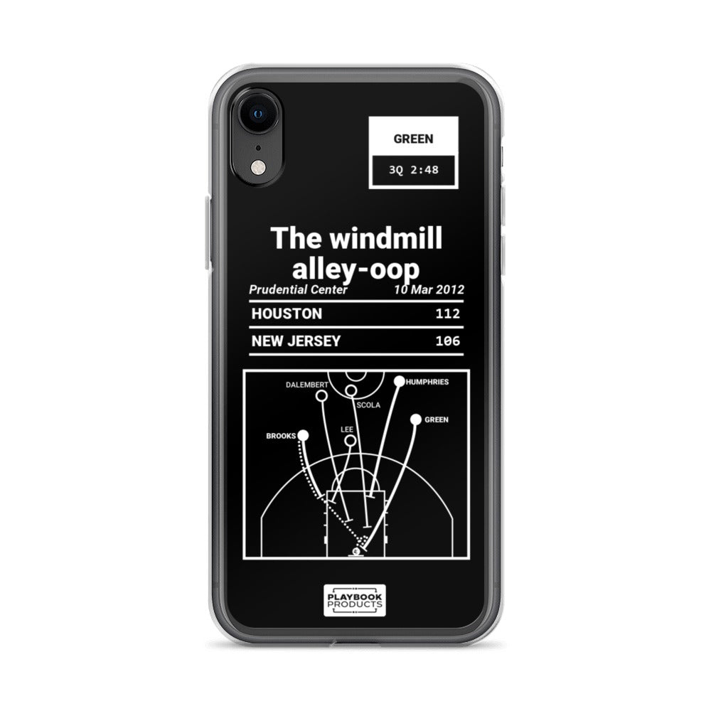 Brooklyn Nets Greatest Plays iPhone Case: The windmill alley-oop (2012)