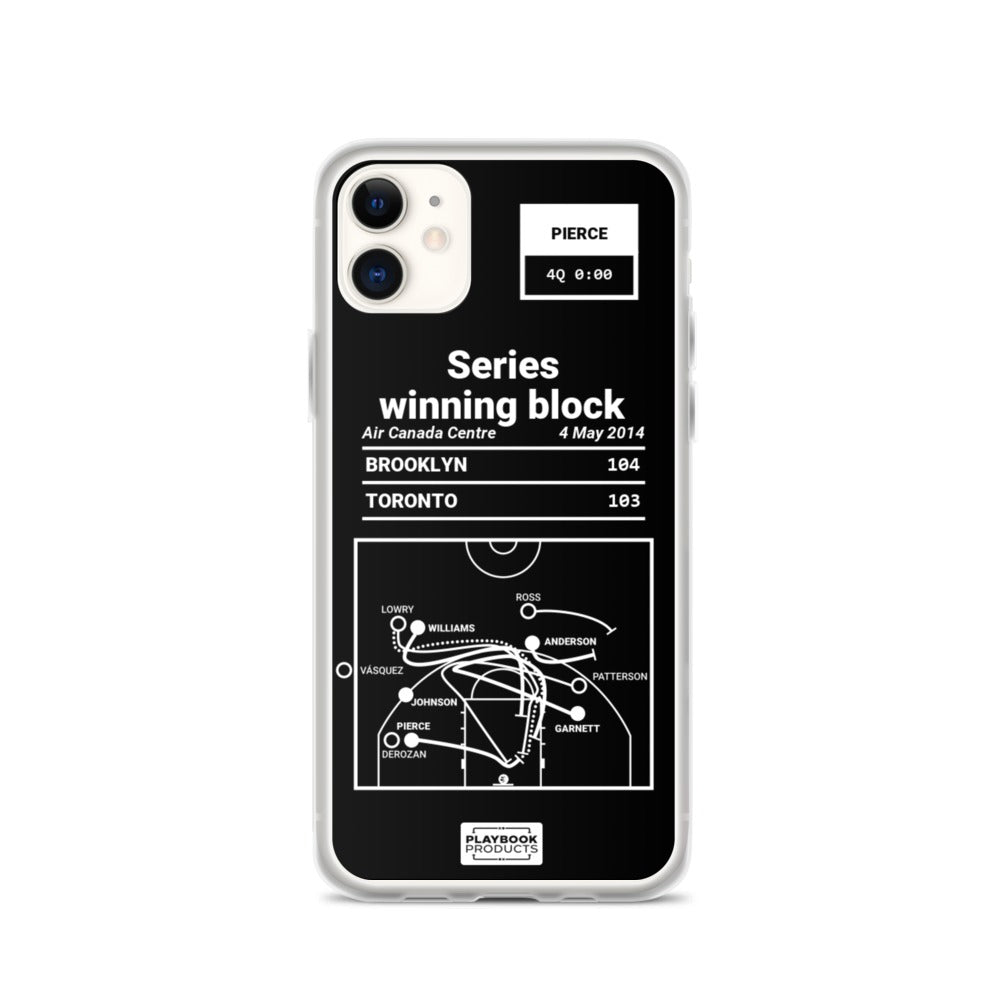 Brooklyn Nets Greatest Plays iPhone Case: Series winning block (2014)