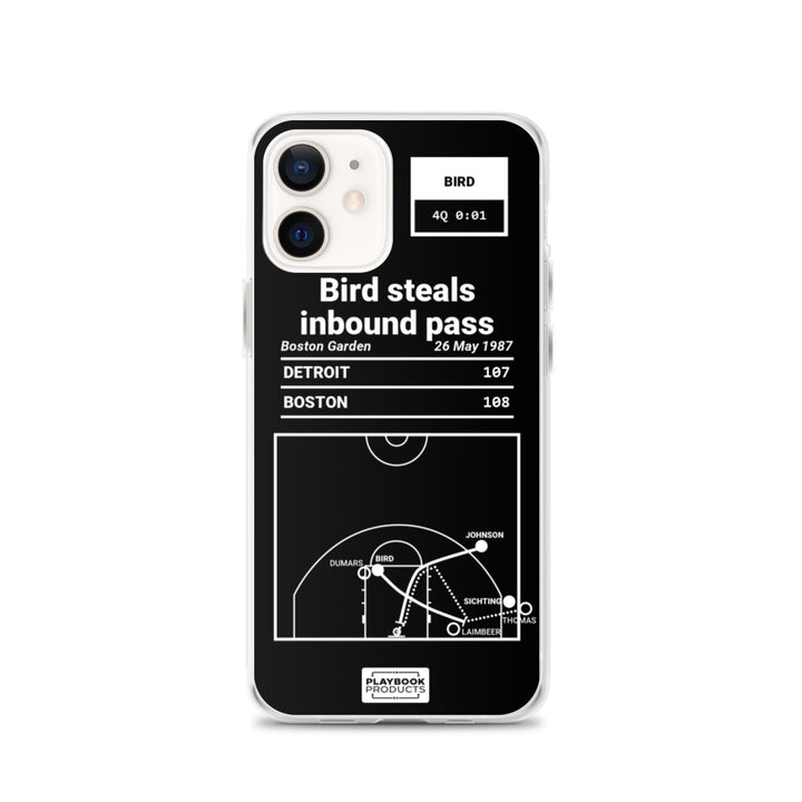Boston Celtics Greatest Plays iPhone Case: Bird steals inbound pass (1987)