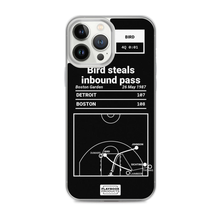 Boston Celtics Greatest Plays iPhone Case: Bird steals inbound pass (1987)