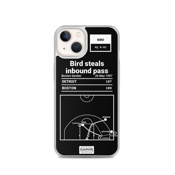 Boston Celtics Greatest Plays iPhone Case: Bird steals inbound pass (1987)