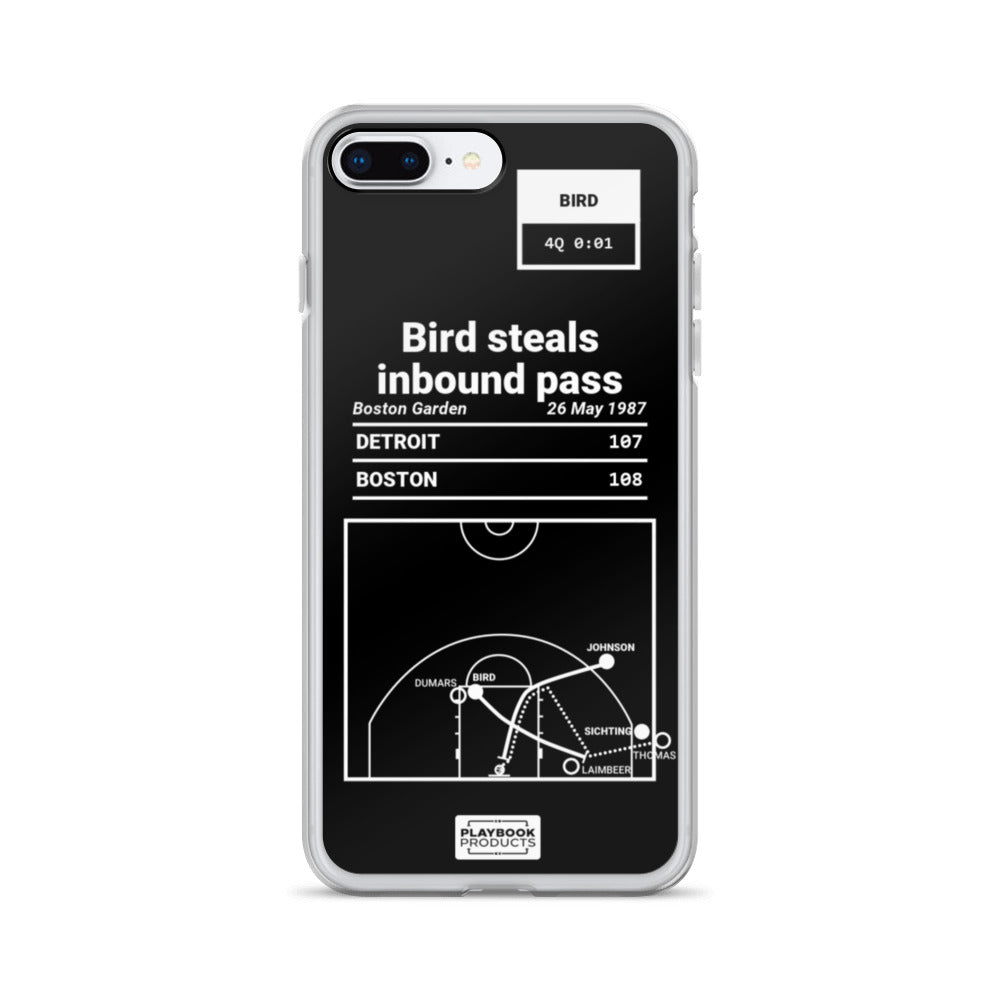 Boston Celtics Greatest Plays iPhone Case: Bird steals inbound pass (1987)