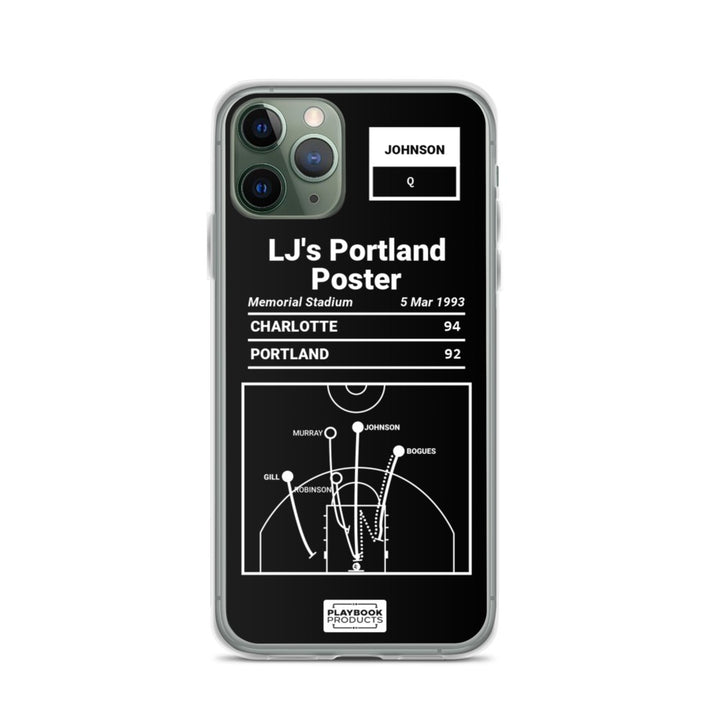 Charlotte Hornets Greatest Plays iPhone Case: LJ's Portland Poster (1993)