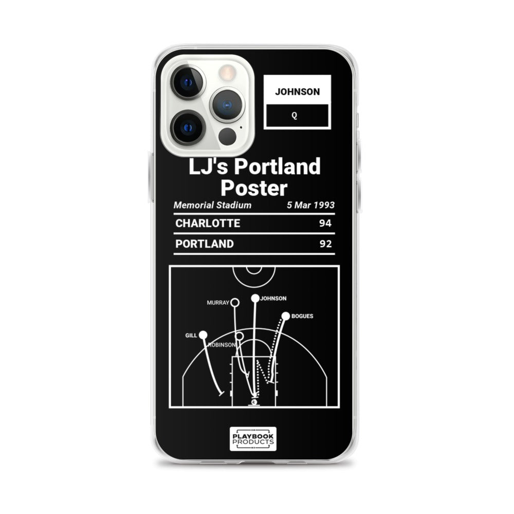 Charlotte Hornets Greatest Plays iPhone Case: LJ's Portland Poster (1993)