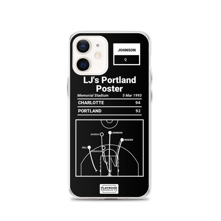 Charlotte Hornets Greatest Plays iPhone Case: LJ's Portland Poster (1993)