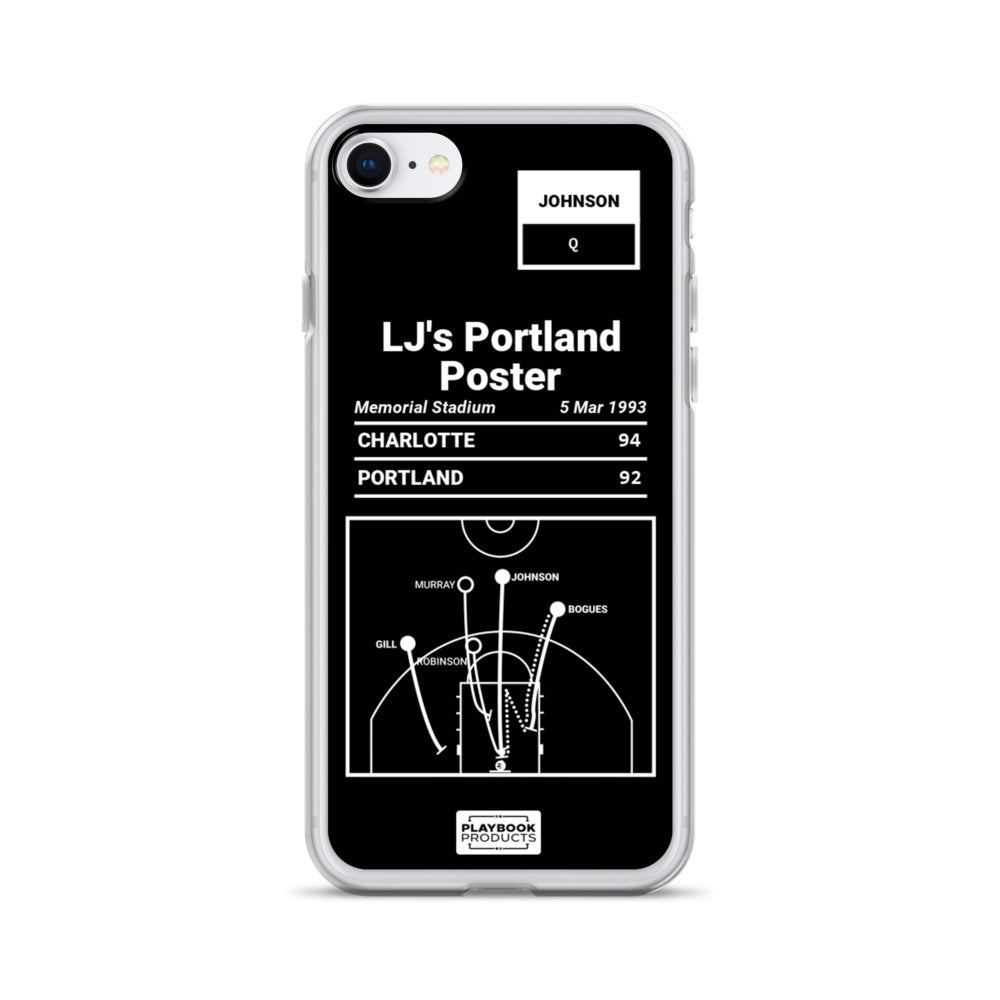 Charlotte Hornets Greatest Plays iPhone Case: LJ's Portland Poster (1993)