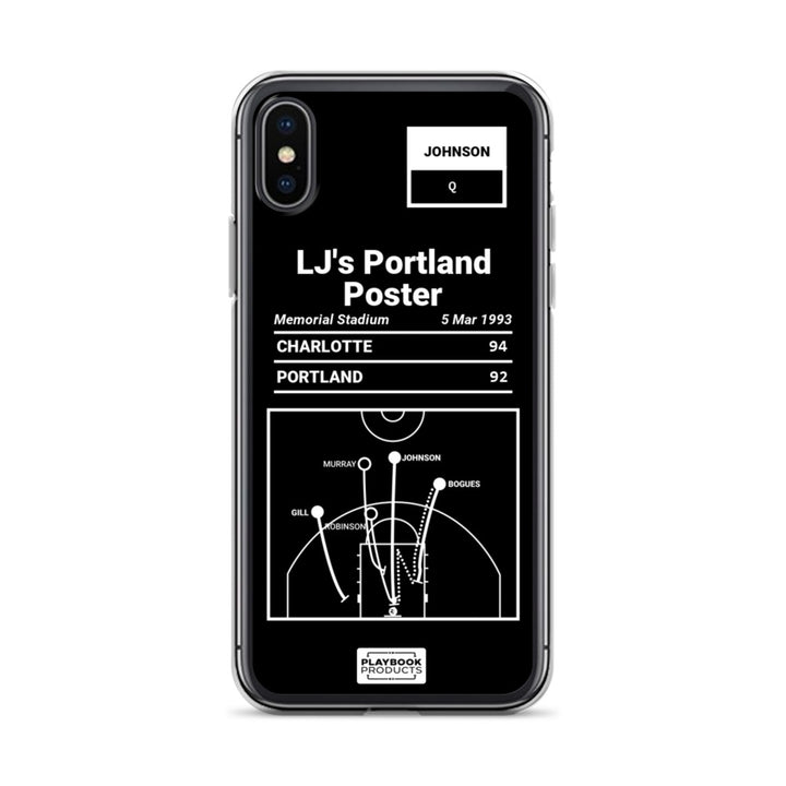 Charlotte Hornets Greatest Plays iPhone Case: LJ's Portland Poster (1993)