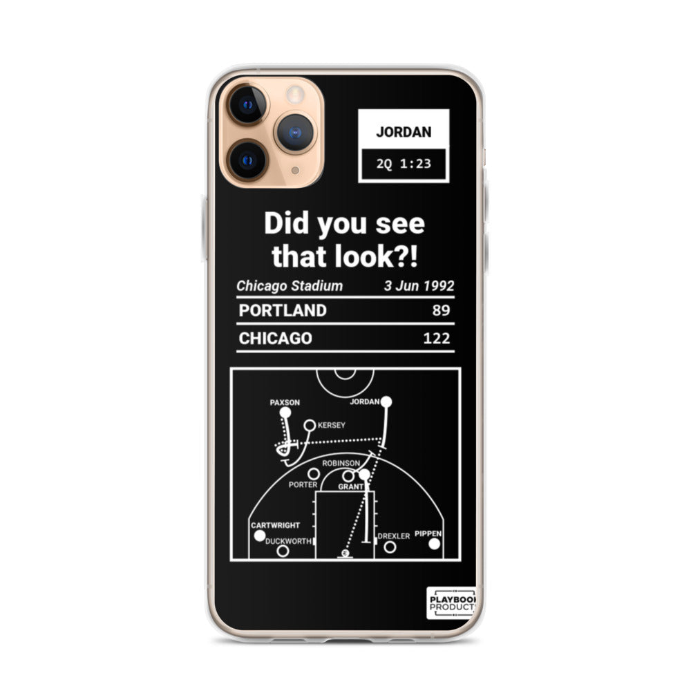 Chicago Bulls Greatest Plays iPhone Case: Did you see that look?! (1992)