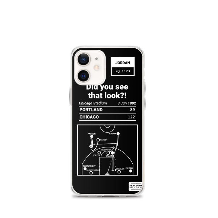 Chicago Bulls Greatest Plays iPhone Case: Did you see that look?! (1992)