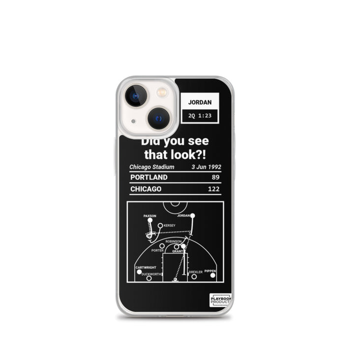 Chicago Bulls Greatest Plays iPhone Case: Did you see that look?! (1992)