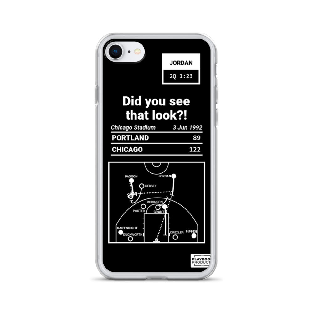 Chicago Bulls Greatest Plays iPhone Case: Did you see that look?! (1992)