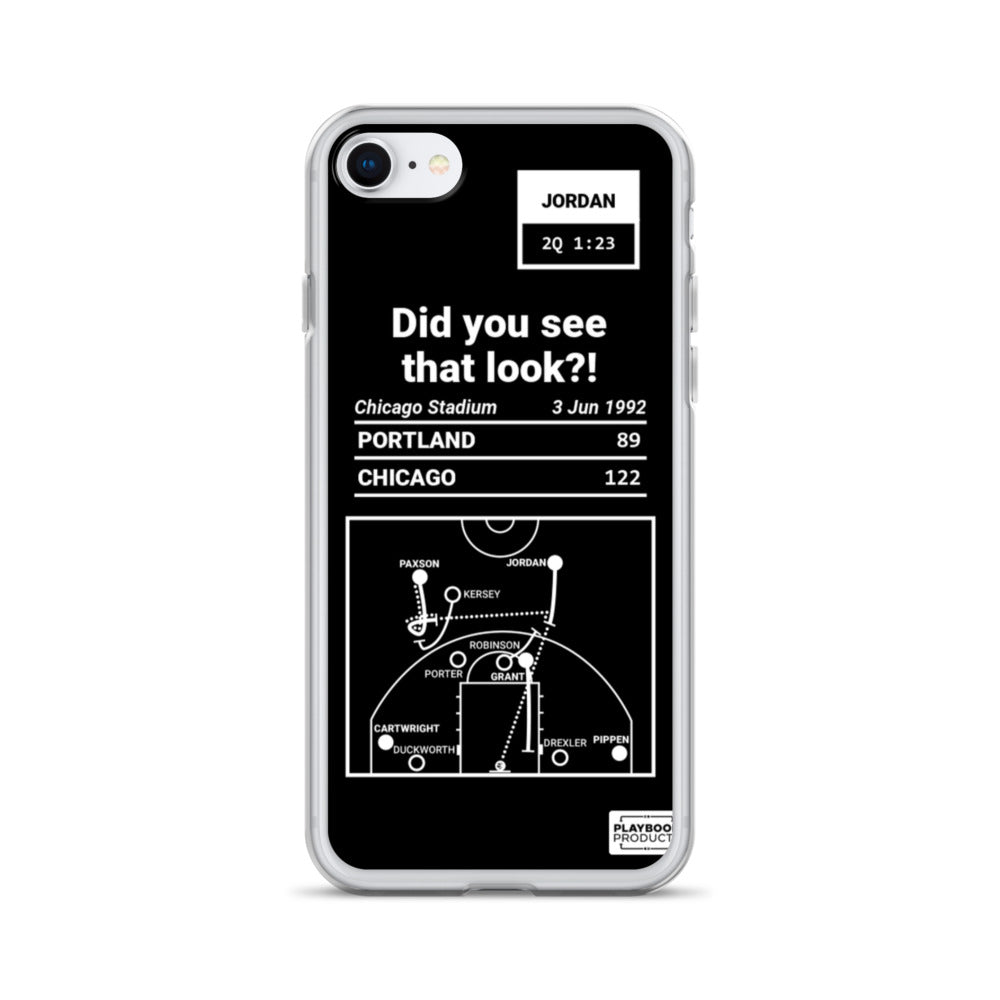 Chicago Bulls Greatest Plays iPhone Case: Did you see that look?! (1992)