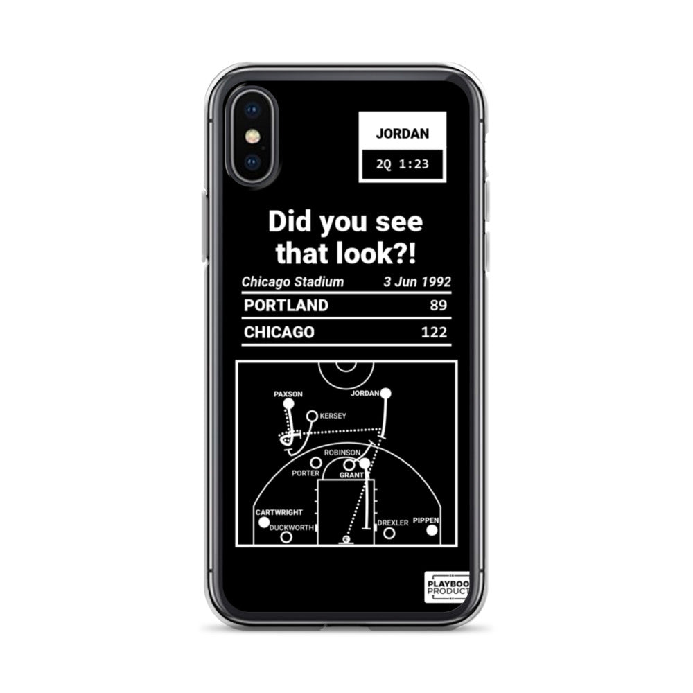 Chicago Bulls Greatest Plays iPhone Case: Did you see that look?! (1992)