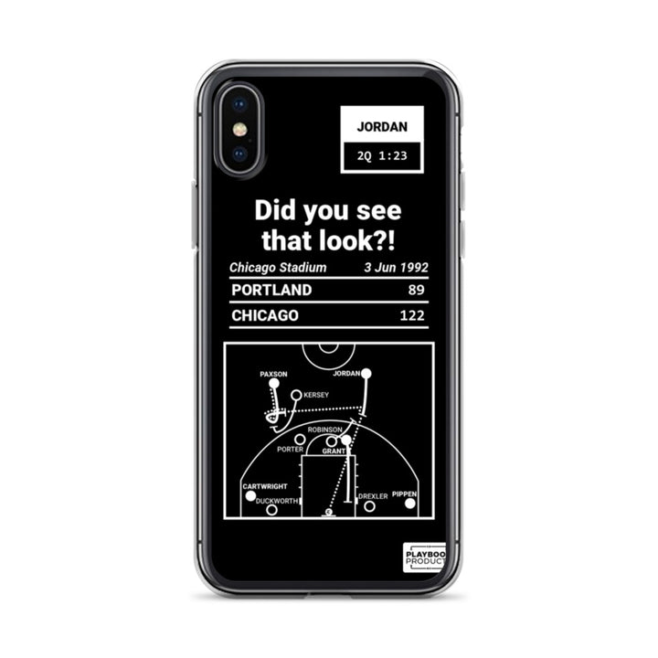 Chicago Bulls Greatest Plays iPhone Case: Did you see that look?! (1992)