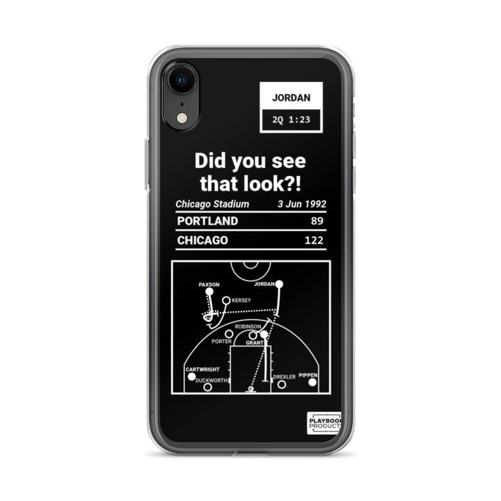 Chicago Bulls Greatest Plays iPhone Case: Did you see that look?! (1992)
