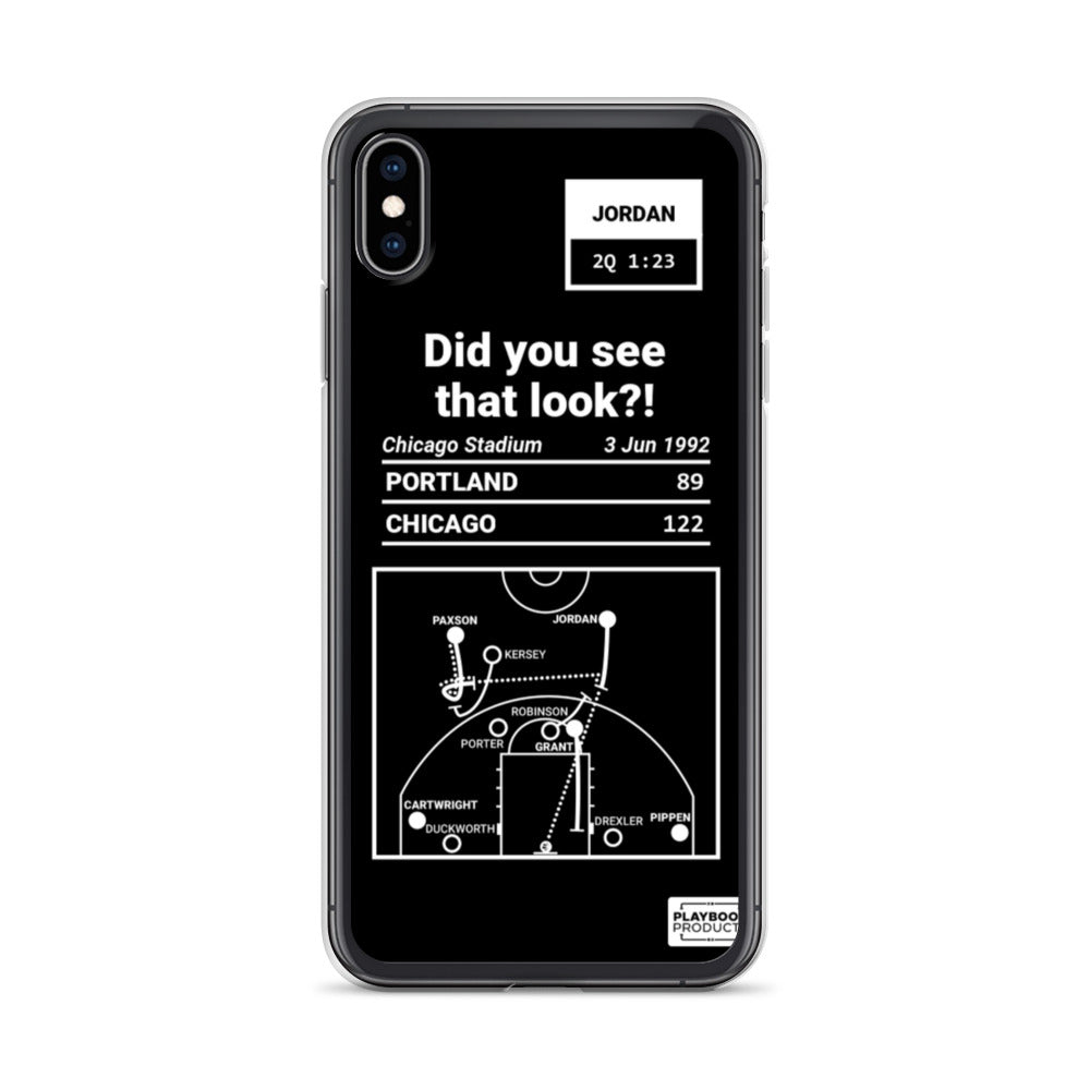 Chicago Bulls Greatest Plays iPhone Case: Did you see that look?! (1992)