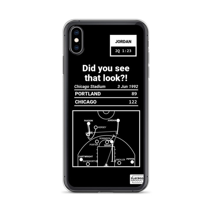 Chicago Bulls Greatest Plays iPhone Case: Did you see that look?! (1992)