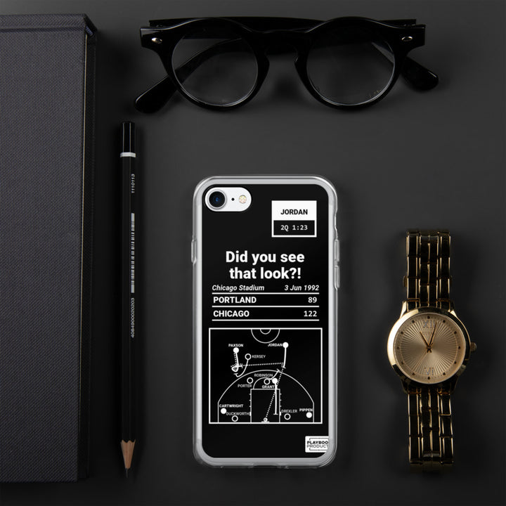 Chicago Bulls Greatest Plays iPhone Case: Did you see that look?! (1992)