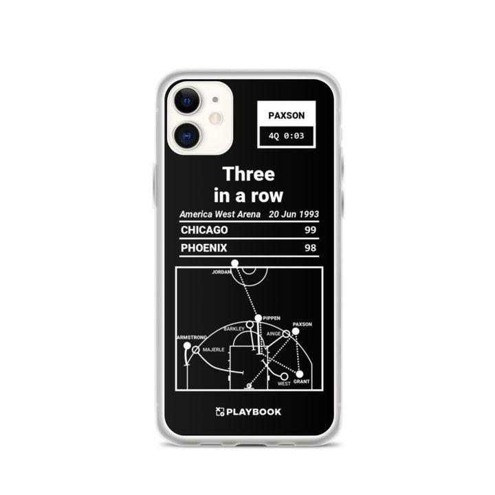 Chicago Bulls Greatest Plays iPhone Case: Three in a row (1993)