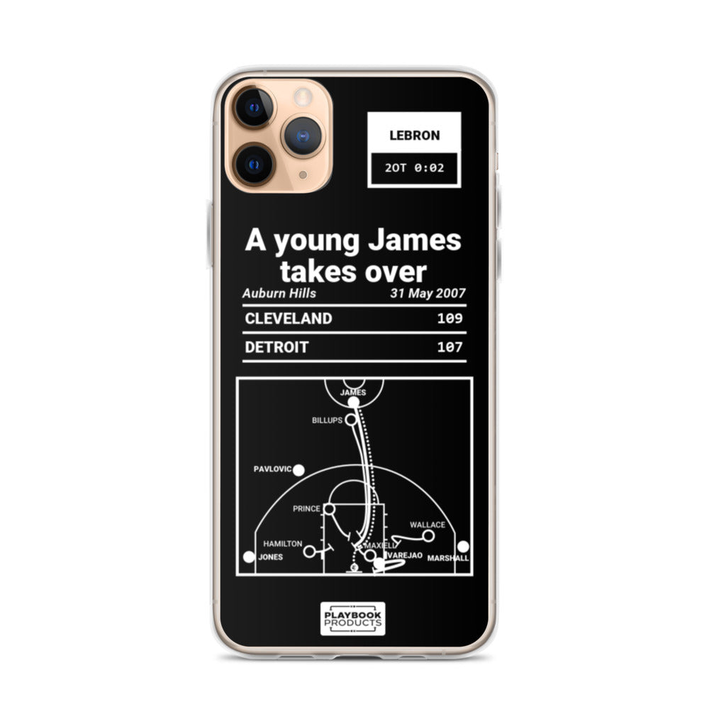 Cleveland Cavaliers Greatest Plays iPhone Case: A young James takes over (2007)