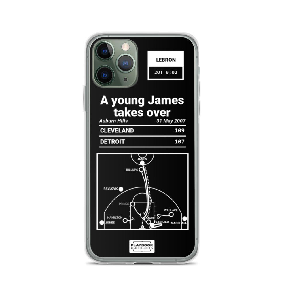 Cleveland Cavaliers Greatest Plays iPhone Case: A young James takes over (2007)