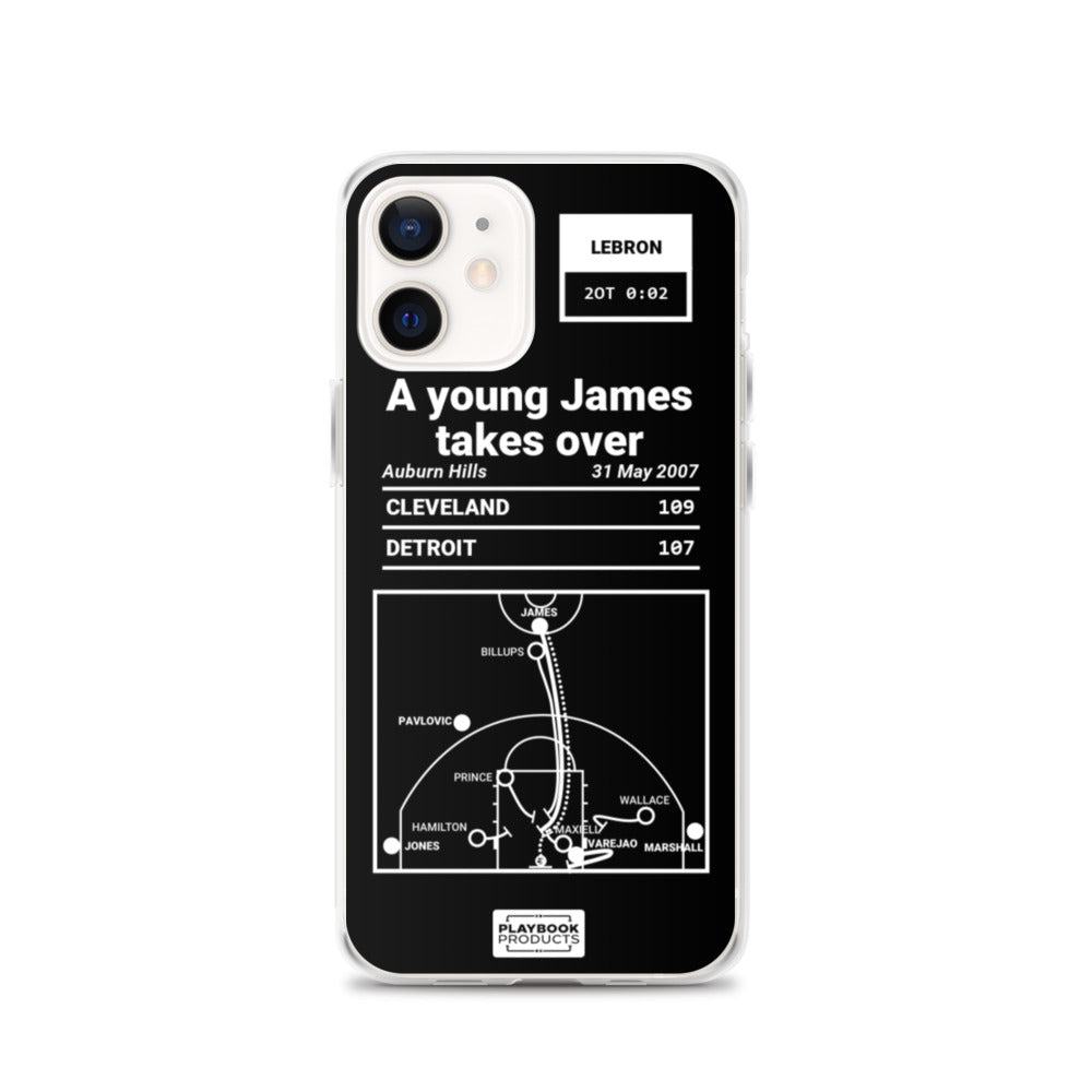 Cleveland Cavaliers Greatest Plays iPhone Case: A young James takes over (2007)